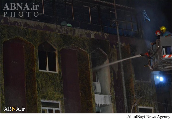 نتیجه تصویری برای آتش هتل در کربلا