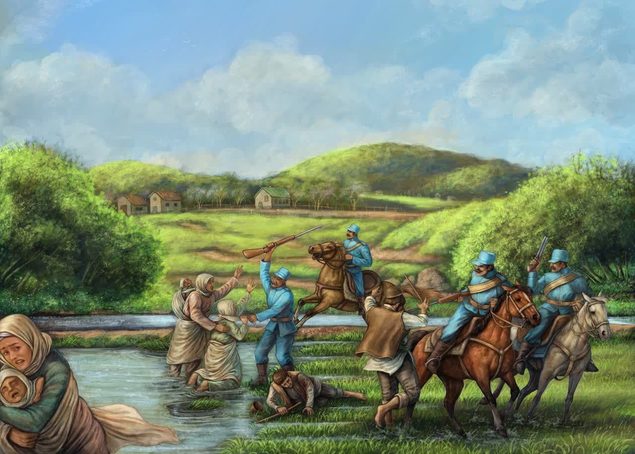 «صحن گیلان»، جدیدترین نقاشی بهنام شیرمحمدی رونمایی شد